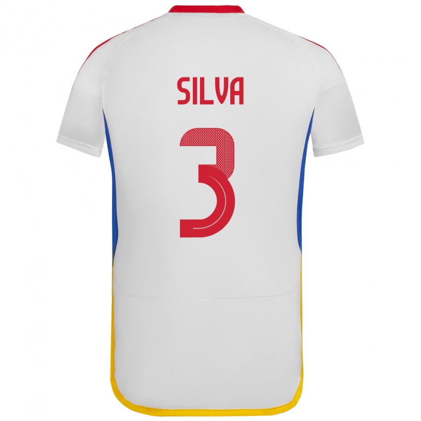 Niño Camiseta Venezuela Santiago Silva #3 Blanco 2ª Equipación 24-26 La Camisa Argentina