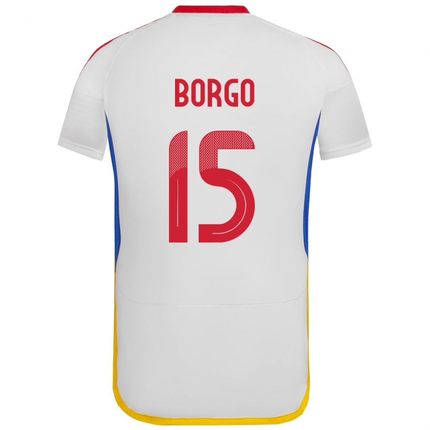 Niño Camiseta Venezuela Ángel Borgo #15 Blanco 2ª Equipación 24-26 La Camisa Argentina