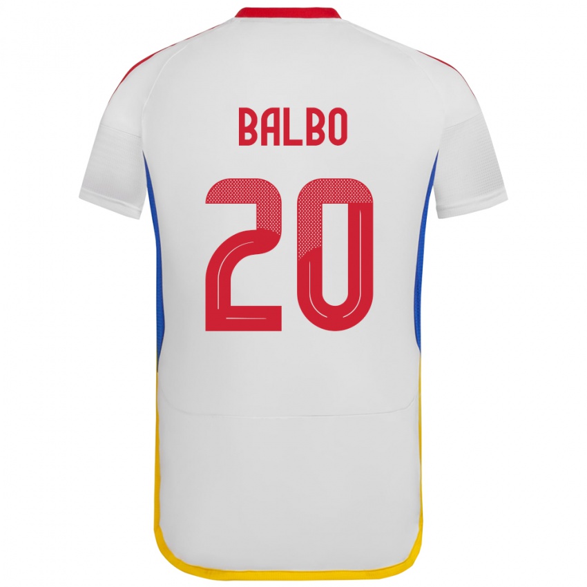 Niño Camiseta Venezuela Luis Balbo #20 Blanco 2ª Equipación 24-26 La Camisa Argentina