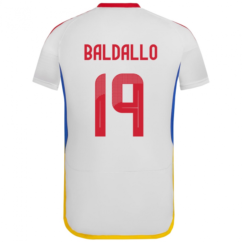 Niño Camiseta Venezuela Micheel Baldallo #19 Blanco 2ª Equipación 24-26 La Camisa Argentina