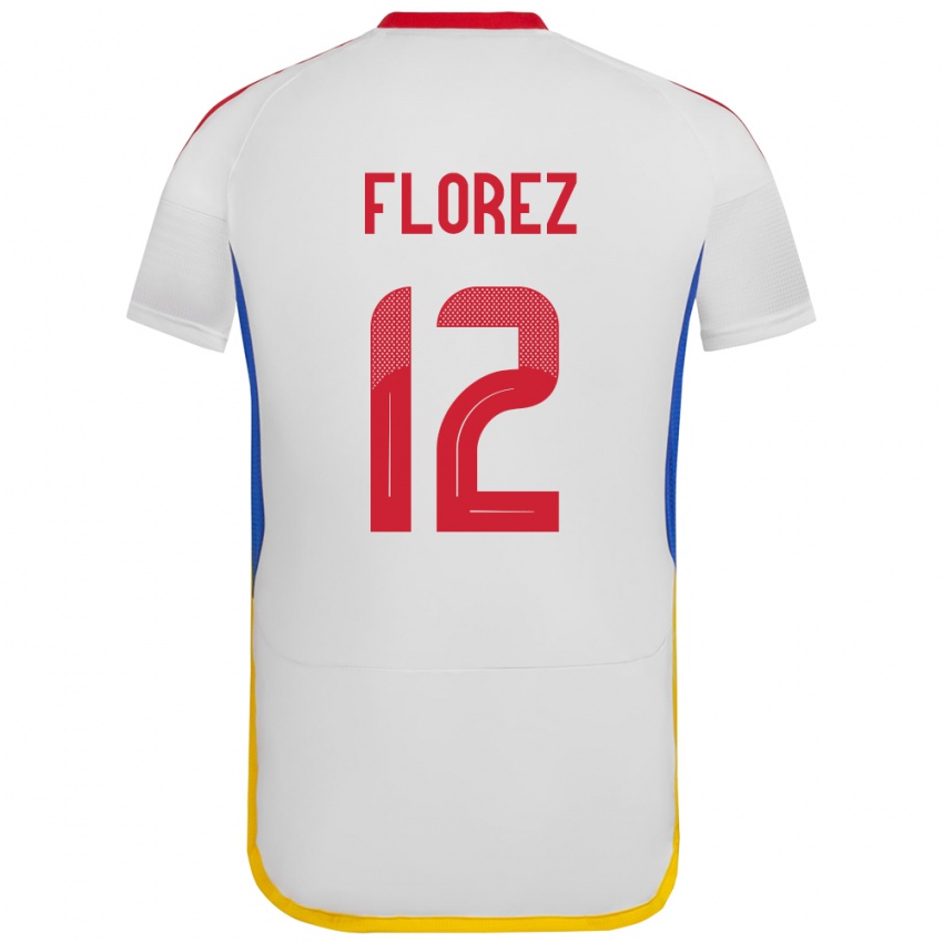 Niño Camiseta Venezuela Génesis Flórez #12 Blanco 2ª Equipación 24-26 La Camisa Argentina