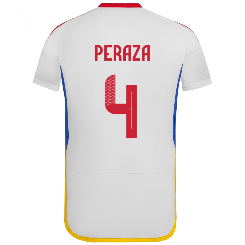 Niño Camiseta Venezuela María Peraza #4 Blanco 2ª Equipación 24-26 La Camisa Argentina