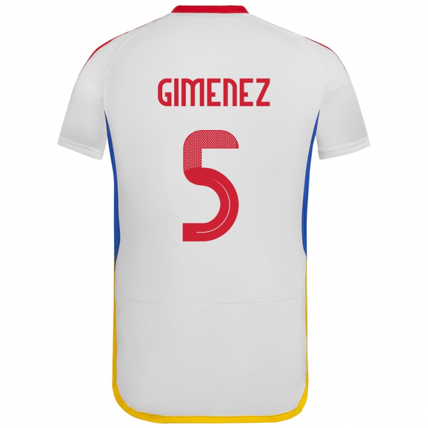 Niño Camiseta Venezuela Yenifer Giménez #5 Blanco 2ª Equipación 24-26 La Camisa Argentina