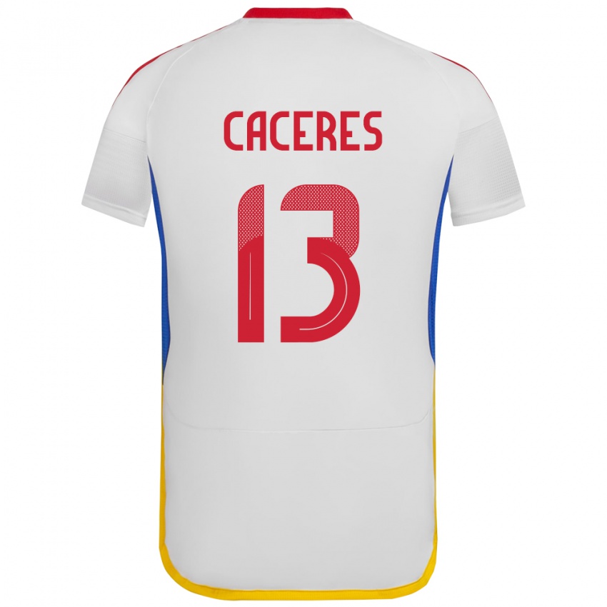 Niño Camiseta Venezuela Nayluisa Cáceres #13 Blanco 2ª Equipación 24-26 La Camisa Argentina