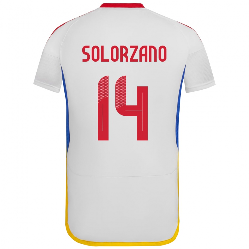 Niño Camiseta Venezuela Fabiola Solórzano #14 Blanco 2ª Equipación 24-26 La Camisa Argentina