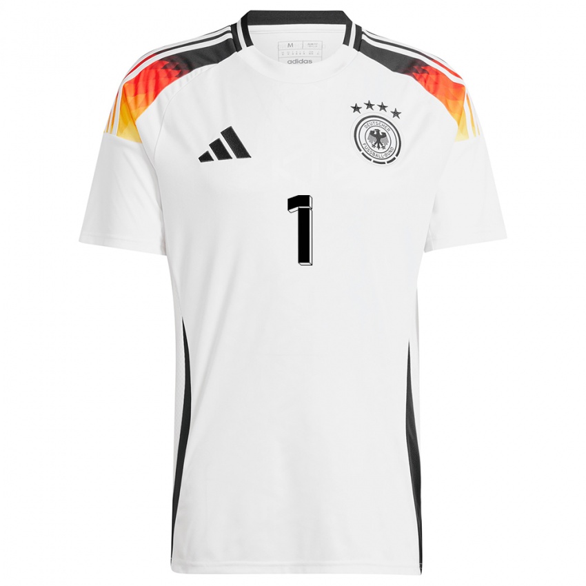 Hombre Camiseta Alemania Merle Frohms #1 Blanco 1ª Equipación 24-26 La Camisa Argentina