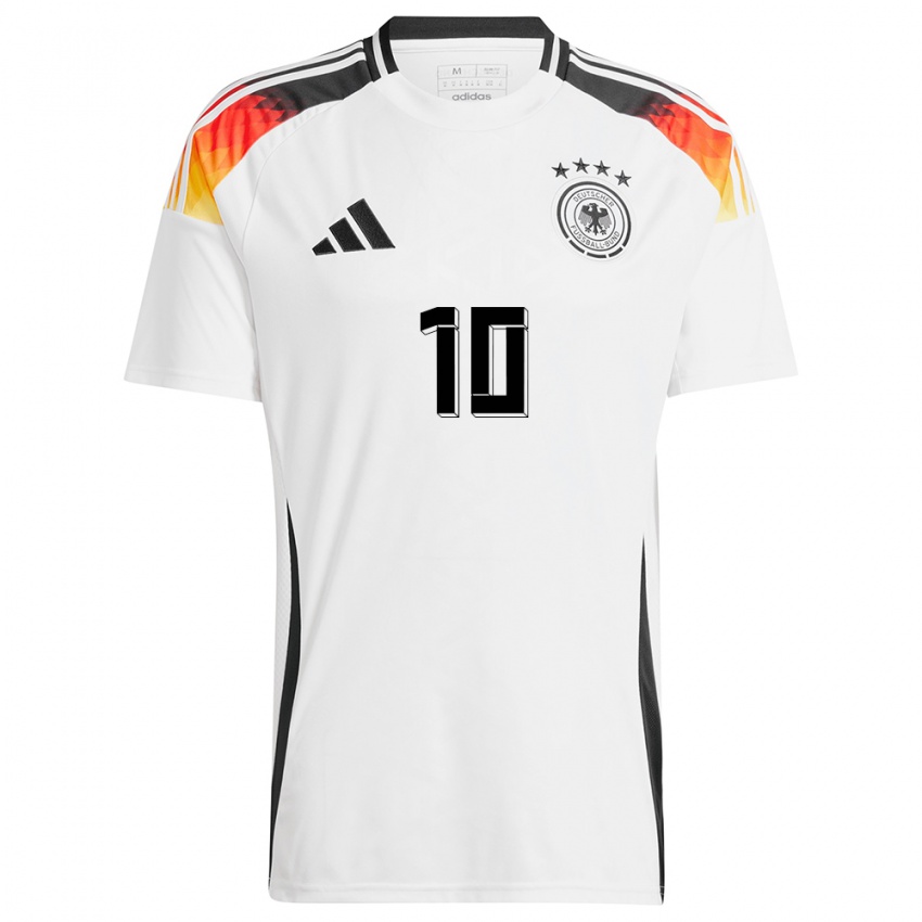 Hombre Camiseta Alemania Jamal Musiala #10 Blanco 1ª Equipación 24-26 La Camisa Argentina