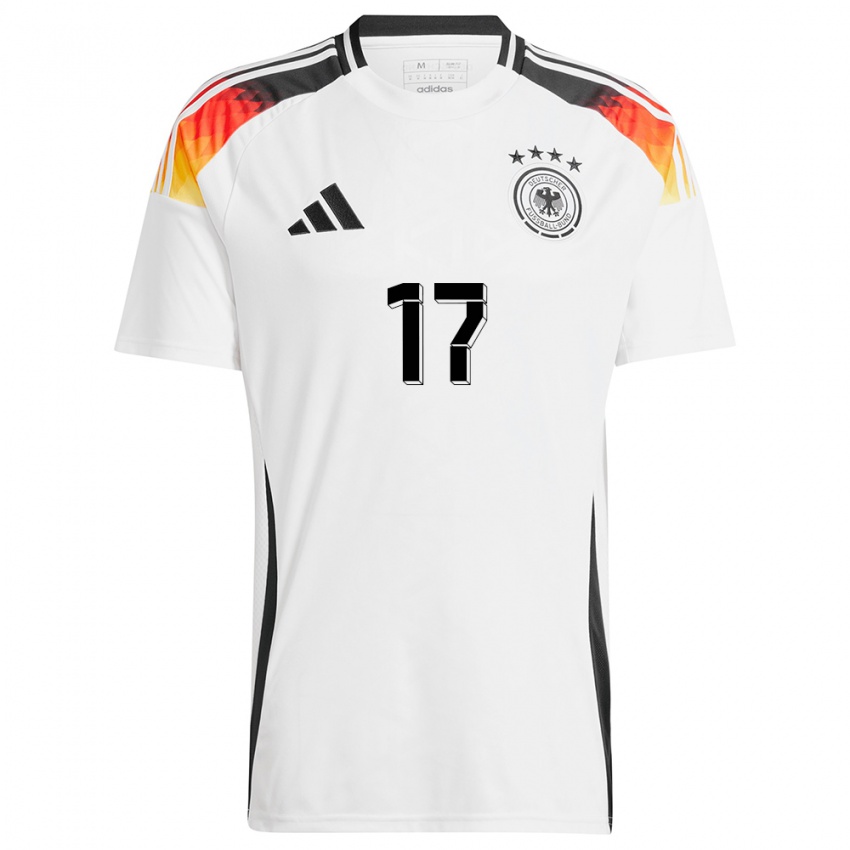 Hombre Camiseta Alemania Florian Wirtz #17 Blanco 1ª Equipación 24-26 La Camisa Argentina