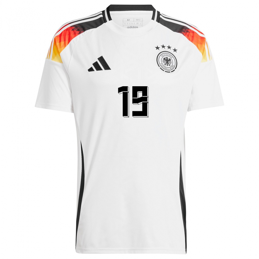 Hombre Camiseta Alemania Leroy Sane #19 Blanco 1ª Equipación 24-26 La Camisa Argentina