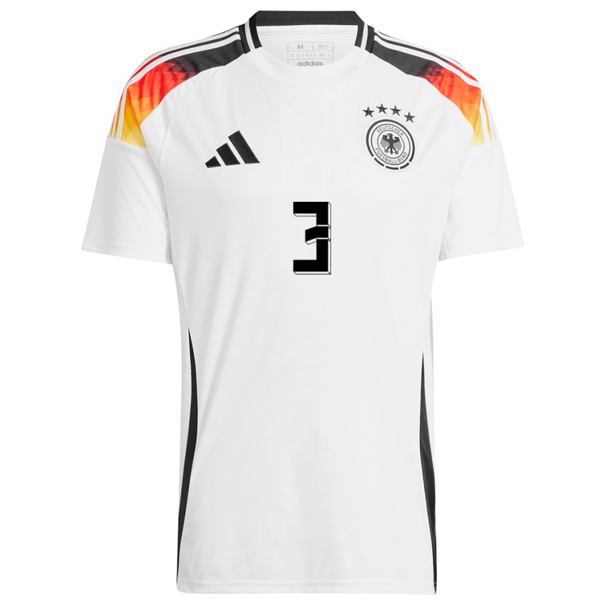 Hombre Camiseta Alemania Marcel Halstenberg #3 Blanco 1ª Equipación 24-26 La Camisa Argentina