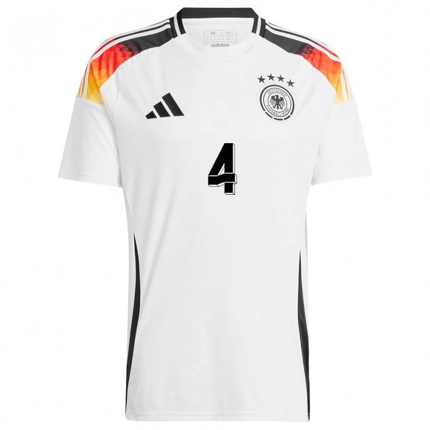 Hombre Camiseta Alemania Leonie Maier #4 Blanco 1ª Equipación 24-26 La Camisa Argentina