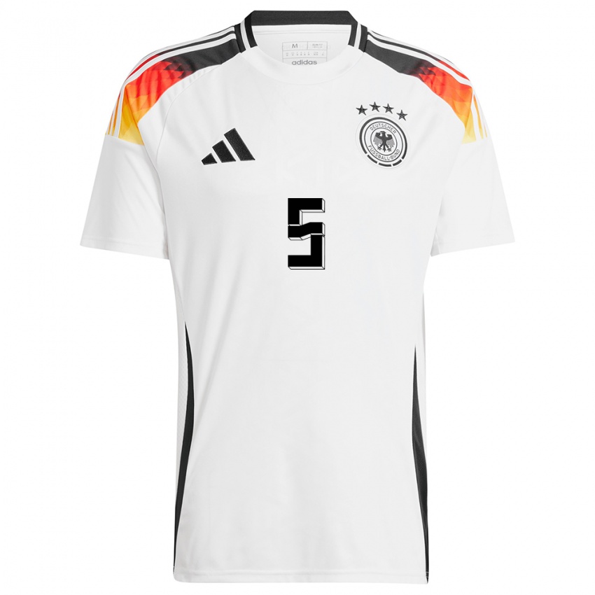 Hombre Camiseta Alemania Marina Hegering #5 Blanco 1ª Equipación 24-26 La Camisa Argentina