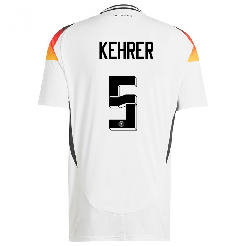 Hombre Camiseta Alemania Thilo Kehrer #5 Blanco 1ª Equipación 24-26 La Camisa Argentina