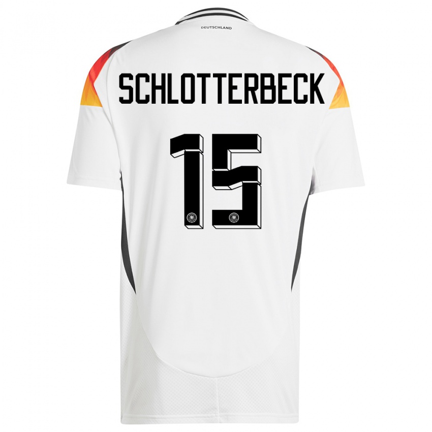 Hombre Camiseta Alemania Nico Schlotterbeck #15 Blanco 1ª Equipación 24-26 La Camisa Argentina