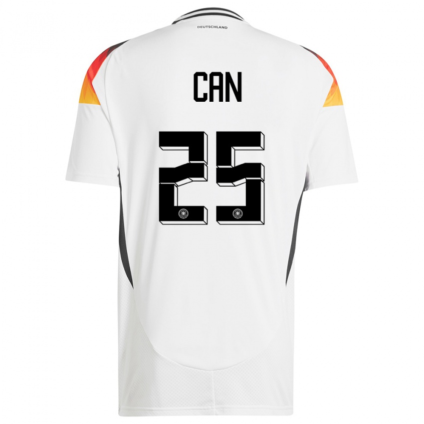 Hombre Camiseta Alemania Emre Can #25 Blanco 1ª Equipación 24-26 La Camisa Argentina