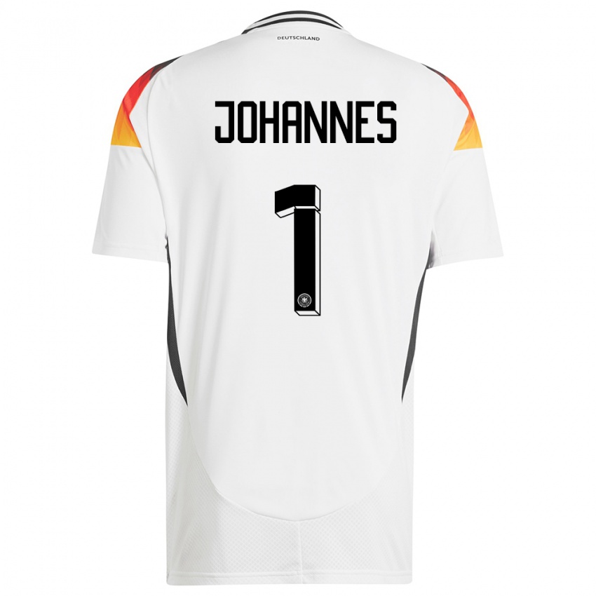 Hombre Camiseta Alemania Stina Johannes #1 Blanco 1ª Equipación 24-26 La Camisa Argentina