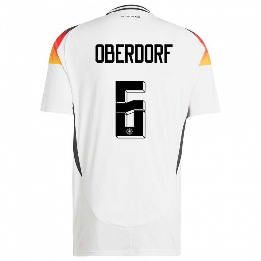 Hombre Camiseta Alemania Lena Oberdorf #6 Blanco 1ª Equipación 24-26 La Camisa Argentina