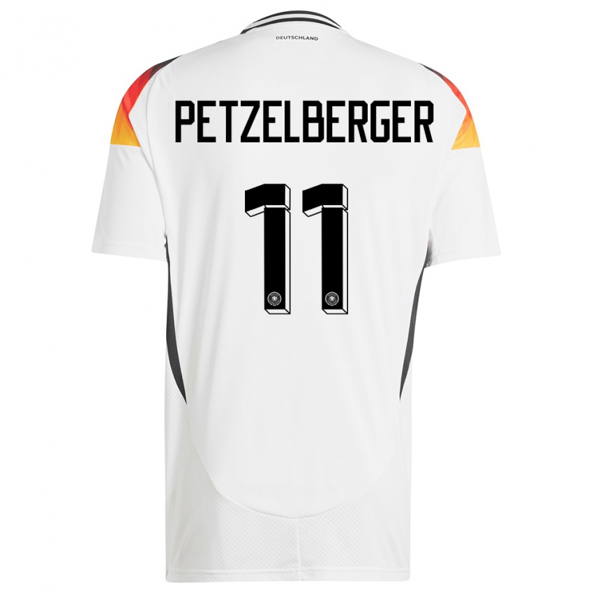 Hombre Camiseta Alemania Ramona Petzelberger #11 Blanco 1ª Equipación 24-26 La Camisa Argentina