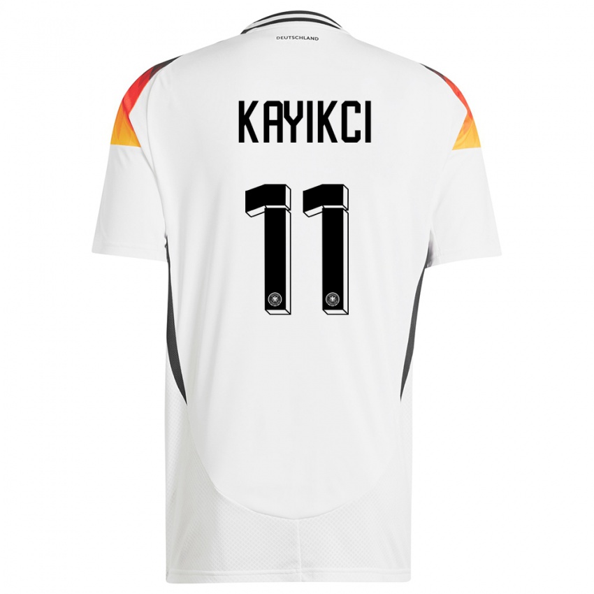 Hombre Camiseta Alemania Hasret Kayikci #11 Blanco 1ª Equipación 24-26 La Camisa Argentina