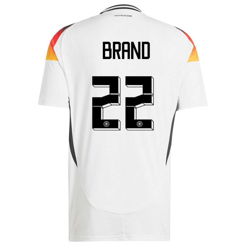 Hombre Camiseta Alemania Jule Brand #22 Blanco 1ª Equipación 24-26 La Camisa Argentina