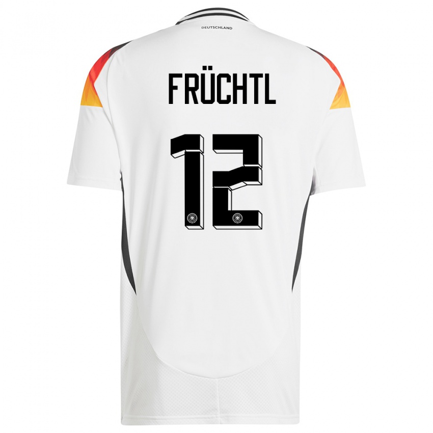 Hombre Camiseta Alemania Christian Fruchtl #12 Blanco 1ª Equipación 24-26 La Camisa Argentina