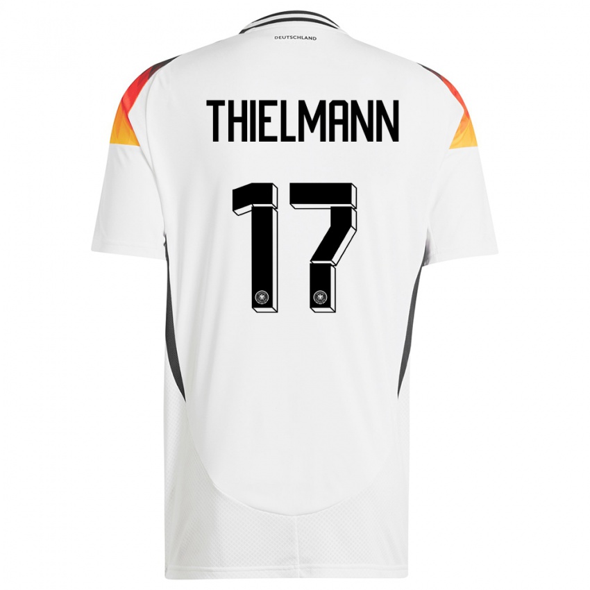 Hombre Camiseta Alemania Jan Thielmann #17 Blanco 1ª Equipación 24-26 La Camisa Argentina