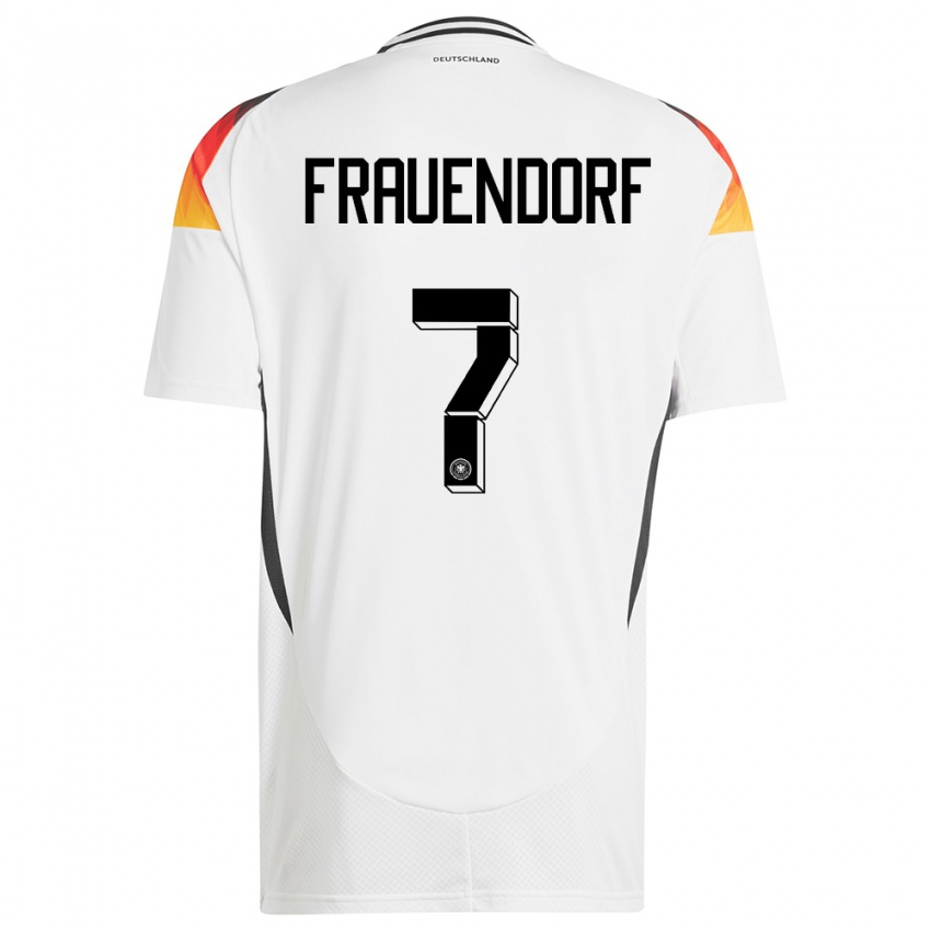 Hombre Camiseta Alemania Melkamu Frauendorf #7 Blanco 1ª Equipación 24-26 La Camisa Argentina