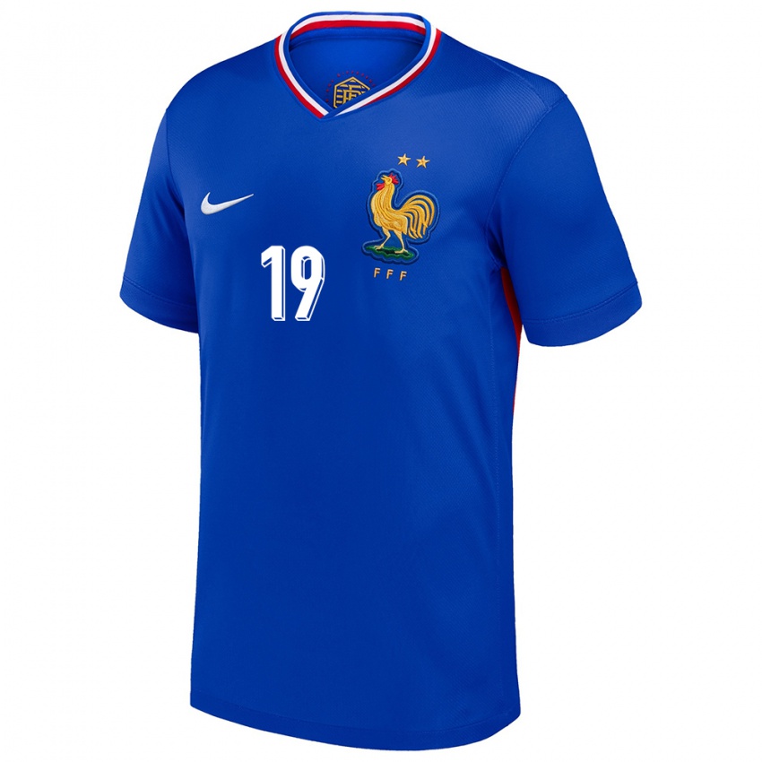 Hombre Camiseta Francia Kessya Bussy #19 Azul 1ª Equipación 24-26 La Camisa Argentina