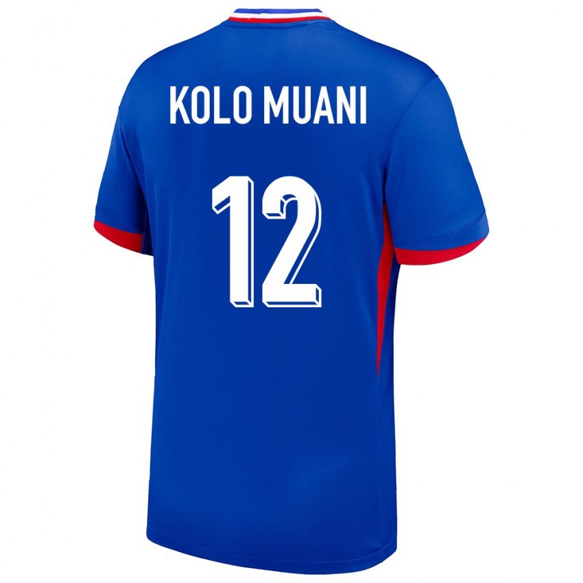 Hombre Camiseta Francia Randal Kolo Muani #12 Azul 1ª Equipación 24-26 La Camisa Argentina