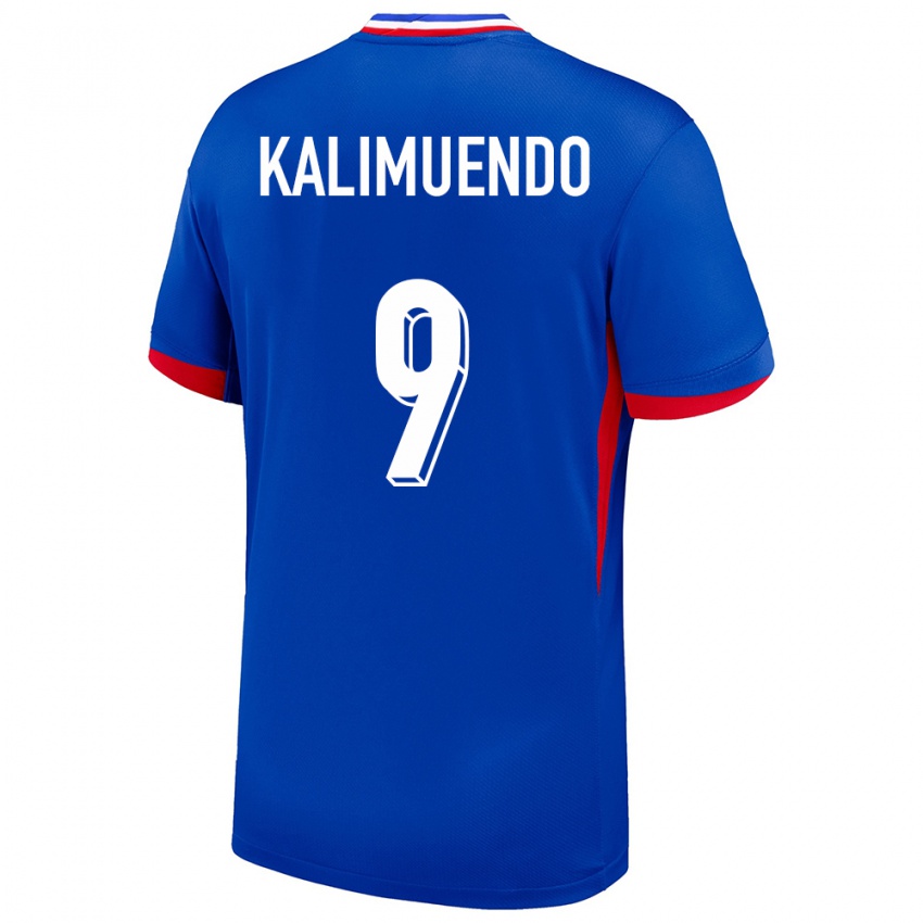 Hombre Camiseta Francia Arnaud Kalimuendo #9 Azul 1ª Equipación 24-26 La Camisa Argentina