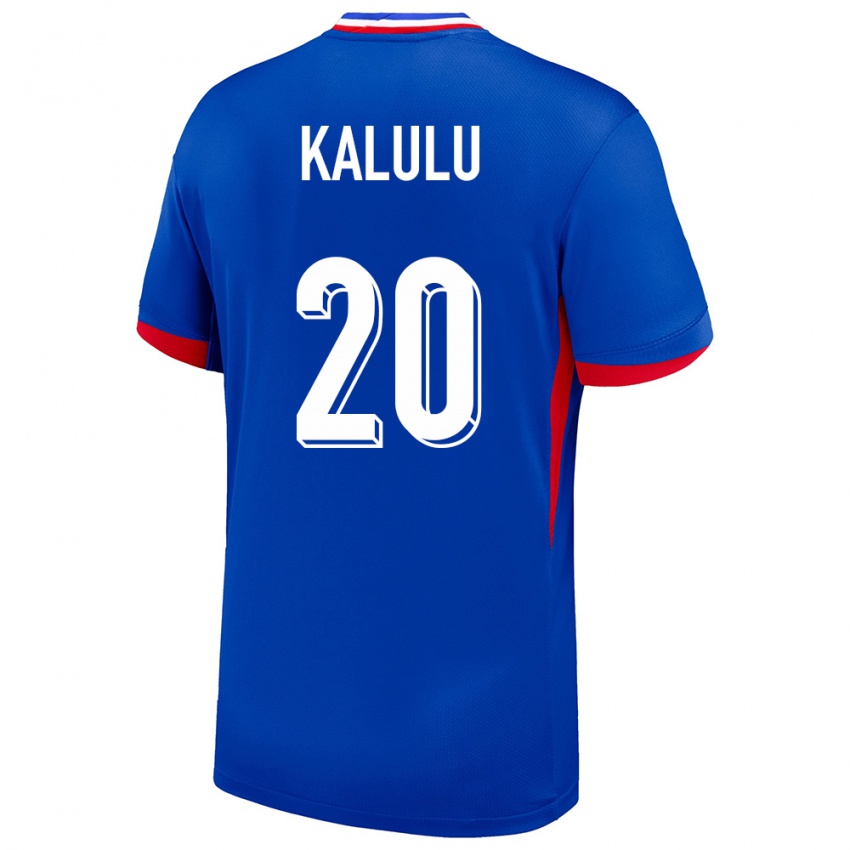 Hombre Camiseta Francia Pierre Kalulu #20 Azul 1ª Equipación 24-26 La Camisa Argentina