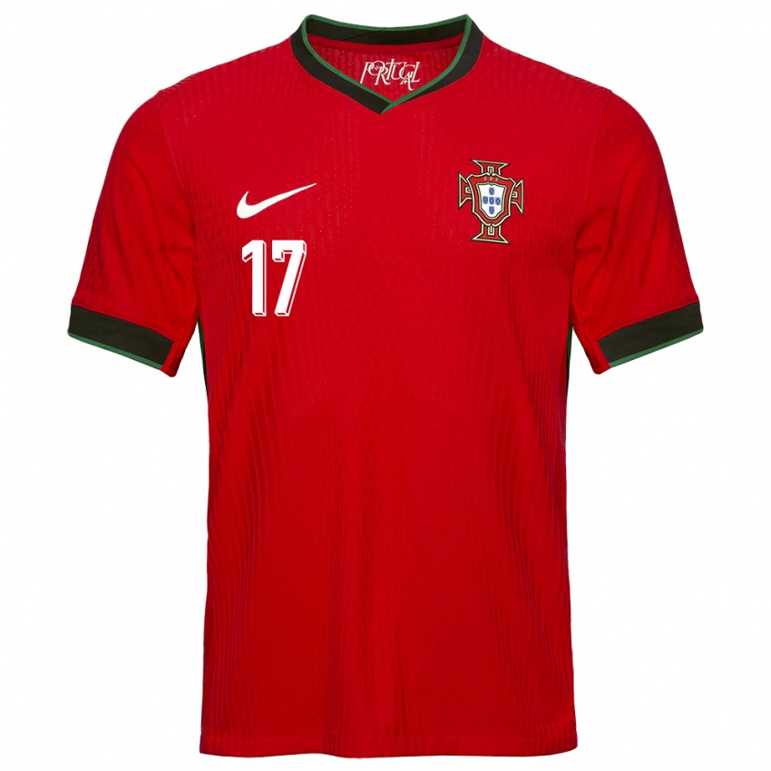 Hombre Camiseta Portugal Goncalo Moreira #17 Rojo 1ª Equipación 24-26 La Camisa Argentina