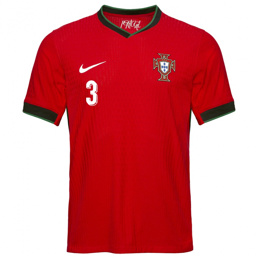 Hombre Camiseta Portugal Pepe #3 Rojo 1ª Equipación 24-26 La Camisa Argentina