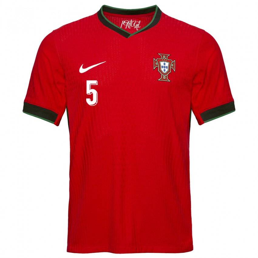 Hombre Camiseta Portugal Leandro Martins #5 Rojo 1ª Equipación 24-26 La Camisa Argentina