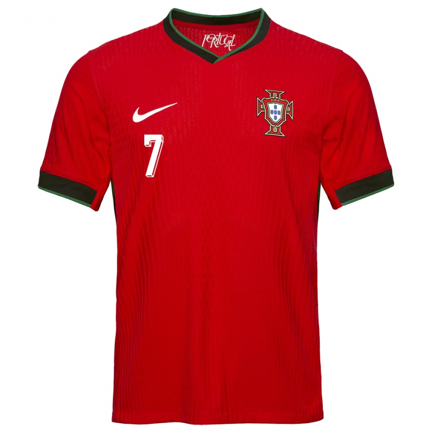 Hombre Camiseta Portugal Carlos Borges #7 Rojo 1ª Equipación 24-26 La Camisa Argentina