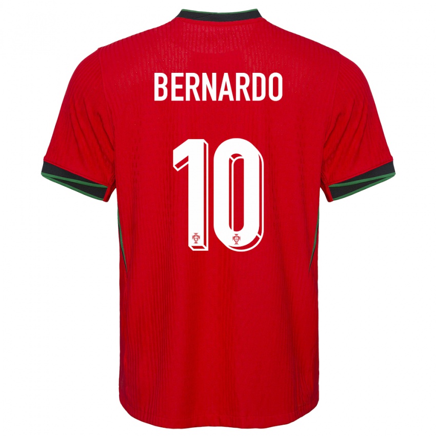 Hombre Camiseta Portugal Bernardo Silva #10 Rojo 1ª Equipación 24-26 La Camisa Argentina