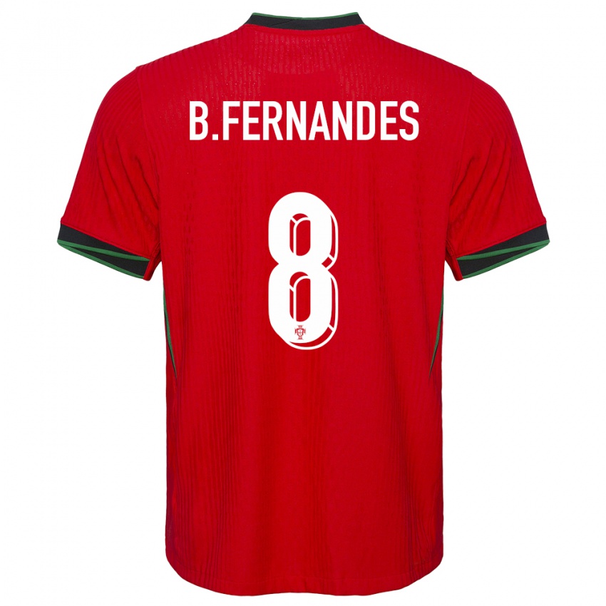 Hombre Camiseta Portugal Bruno Fernandes #8 Rojo 1ª Equipación 24-26 La Camisa Argentina