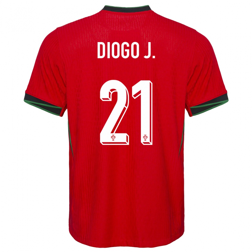 Hombre Camiseta Portugal Diogo Jota #21 Rojo 1ª Equipación 24-26 La Camisa Argentina