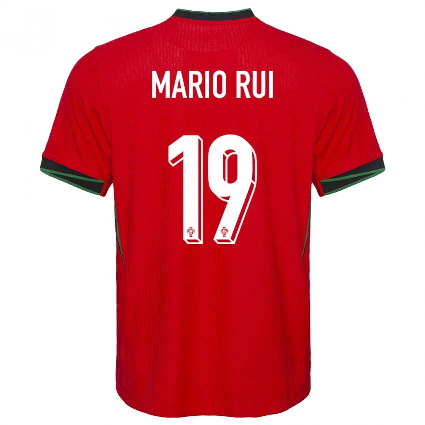 Hombre Camiseta Portugal Mario Rui #19 Rojo 1ª Equipación 24-26 La Camisa Argentina