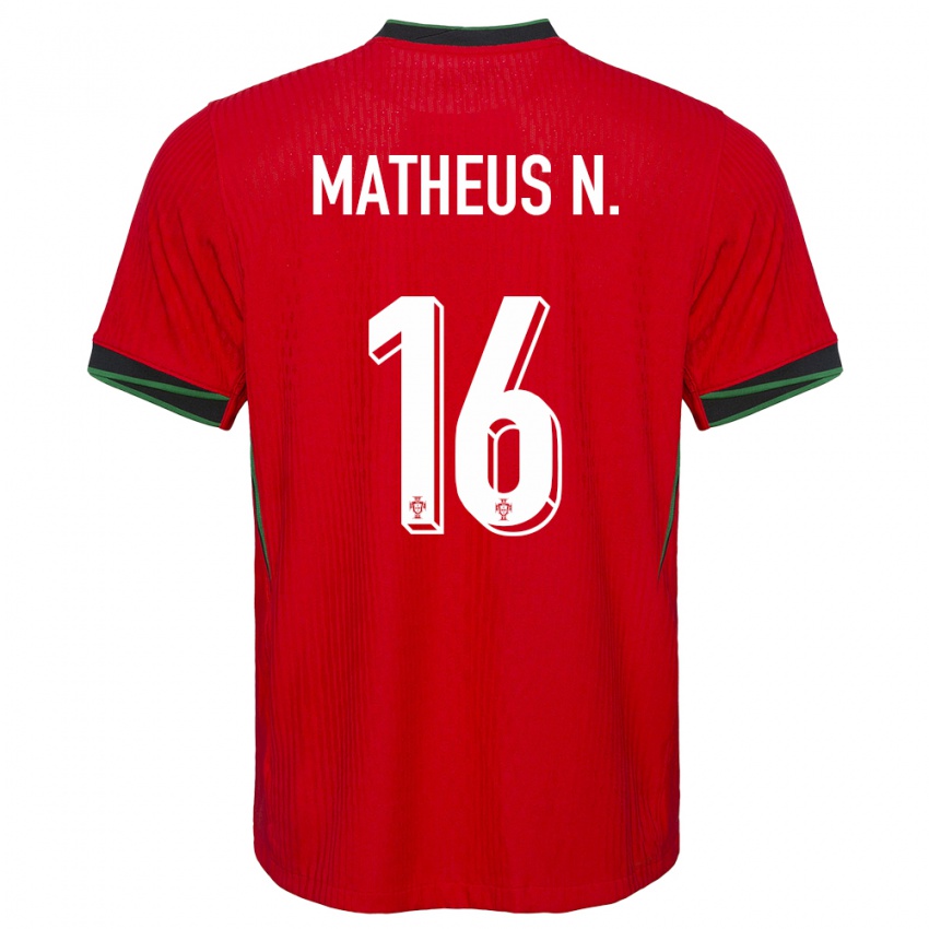 Hombre Camiseta Portugal Matheus Nunes #16 Rojo 1ª Equipación 24-26 La Camisa Argentina