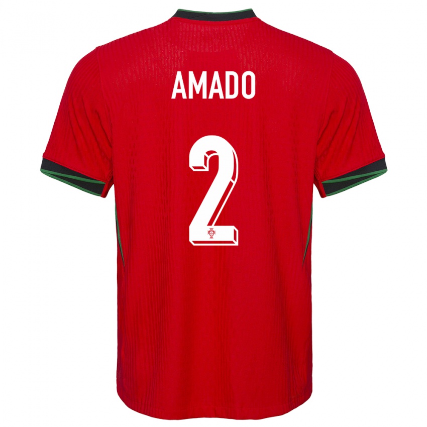 Hombre Camiseta Portugal Catarina Amado #2 Rojo 1ª Equipación 24-26 La Camisa Argentina