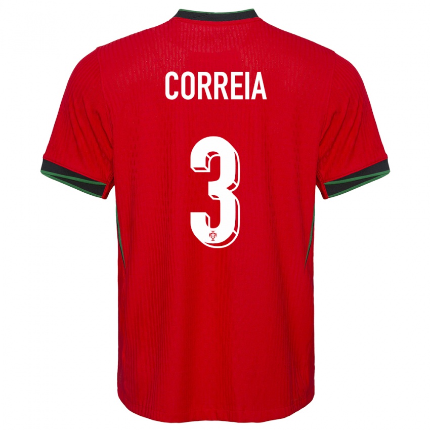 Hombre Camiseta Portugal Alicia Correia #3 Rojo 1ª Equipación 24-26 La Camisa Argentina