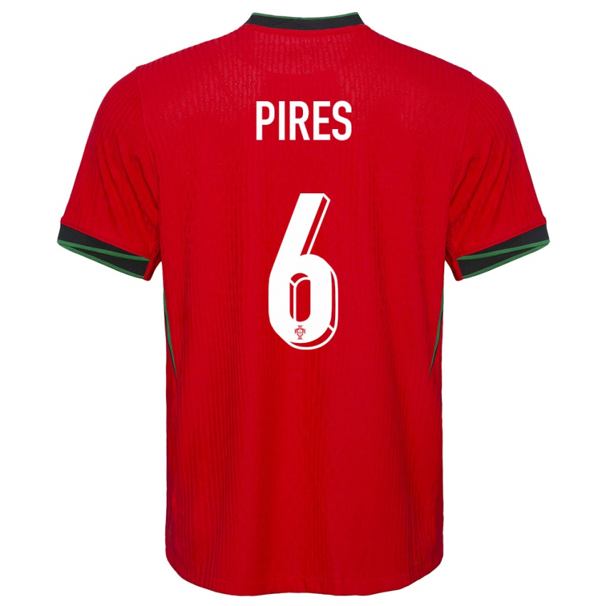 Hombre Camiseta Portugal Suzane Pires #6 Rojo 1ª Equipación 24-26 La Camisa Argentina