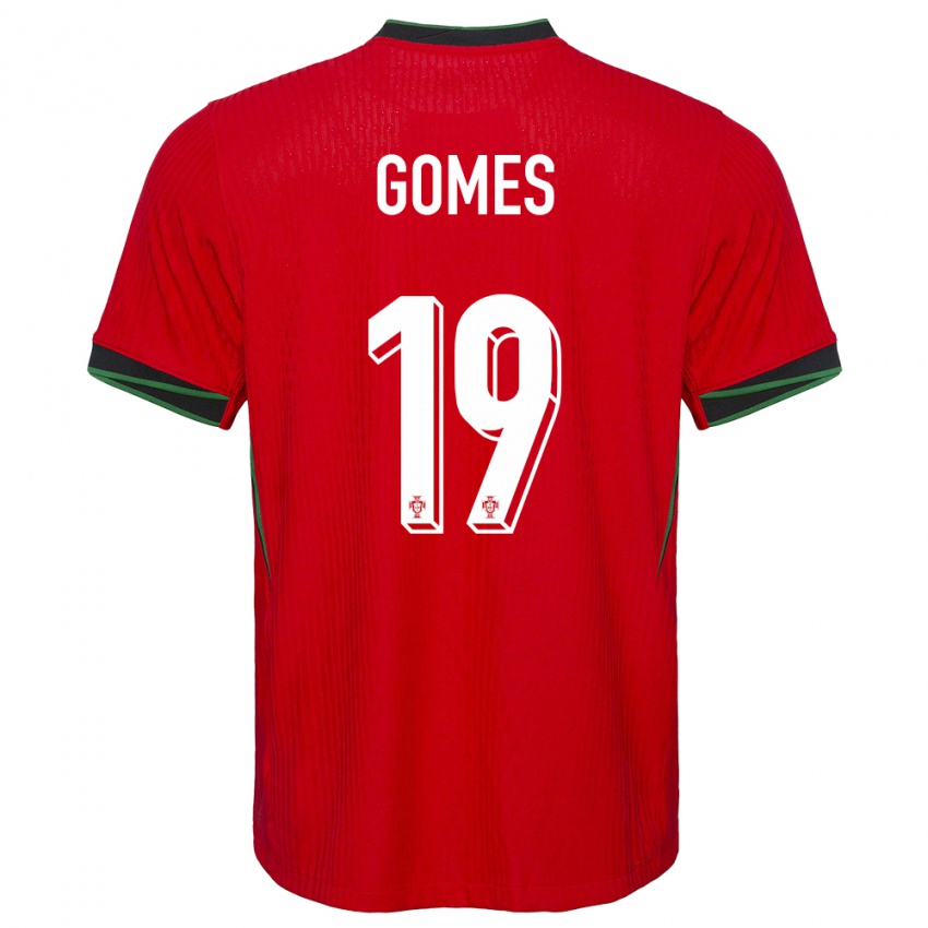 Hombre Camiseta Portugal Diana Gomes #19 Rojo 1ª Equipación 24-26 La Camisa Argentina