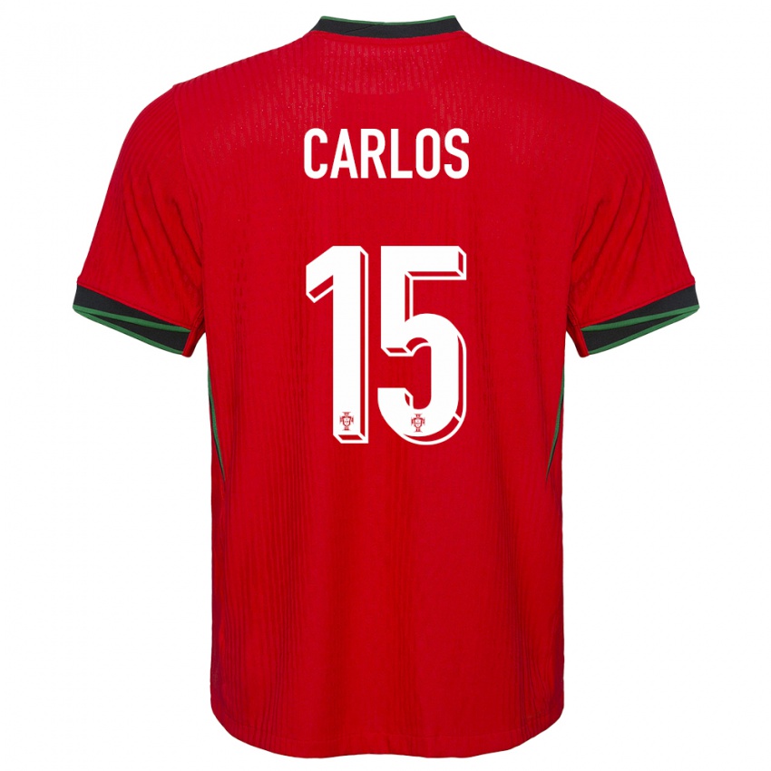 Hombre Camiseta Portugal Ze Carlos #15 Rojo 1ª Equipación 24-26 La Camisa Argentina