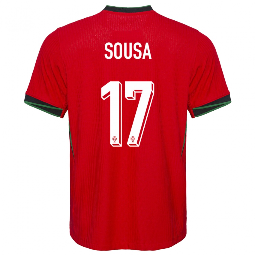 Hombre Camiseta Portugal Vasco Sousa #17 Rojo 1ª Equipación 24-26 La Camisa Argentina