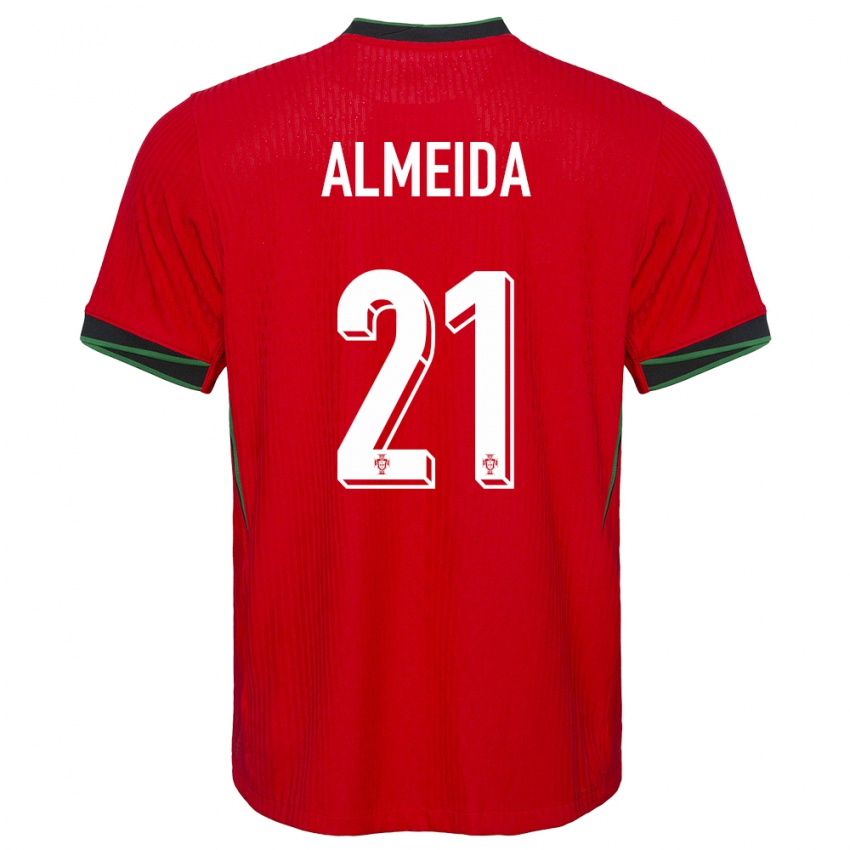 Hombre Camiseta Portugal Andre Almeida #21 Rojo 1ª Equipación 24-26 La Camisa Argentina