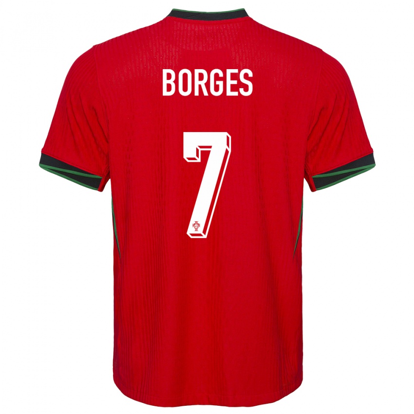 Hombre Camiseta Portugal Carlos Borges #7 Rojo 1ª Equipación 24-26 La Camisa Argentina