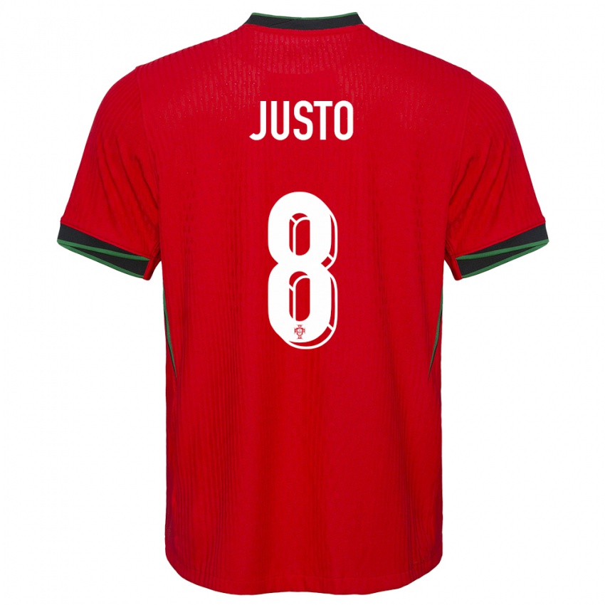 Hombre Camiseta Portugal Samuel Justo #8 Rojo 1ª Equipación 24-26 La Camisa Argentina