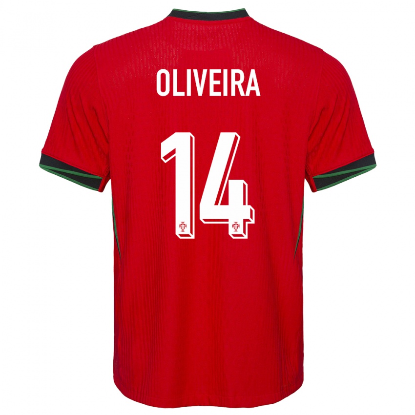 Hombre Camiseta Portugal Hugo Oliveira #14 Rojo 1ª Equipación 24-26 La Camisa Argentina